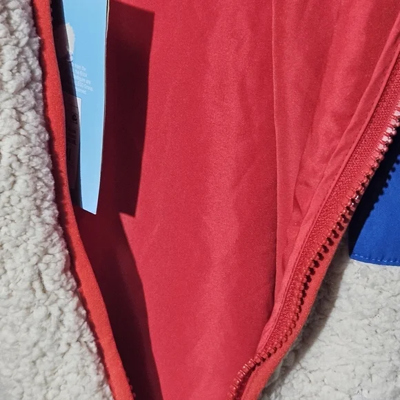 Cream Lego Sherpa Jacket with Red Trim and Blue Accents Kids - Picture 7 of 9